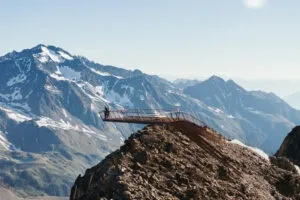 Observation platform at the summit of the glacier
