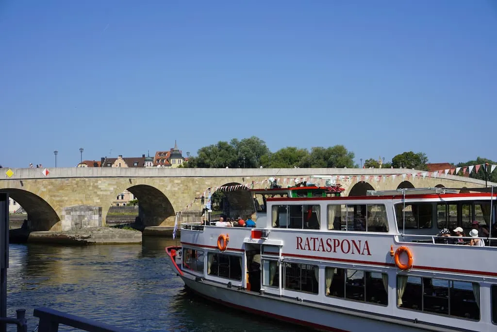 The river quays at Regensburg.