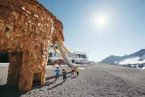 Giant mammoth Wolie, a hit with children